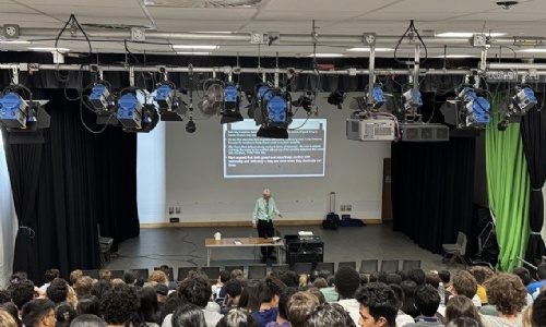 Dr Vardy presenting in the Seward Studio