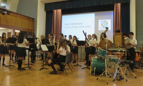 Orchestra led by a Year 9 student
