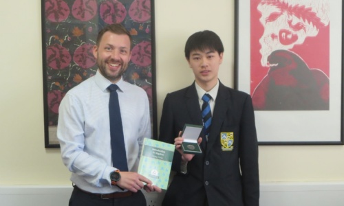 Student Linus and Headteacher Mr Gilford